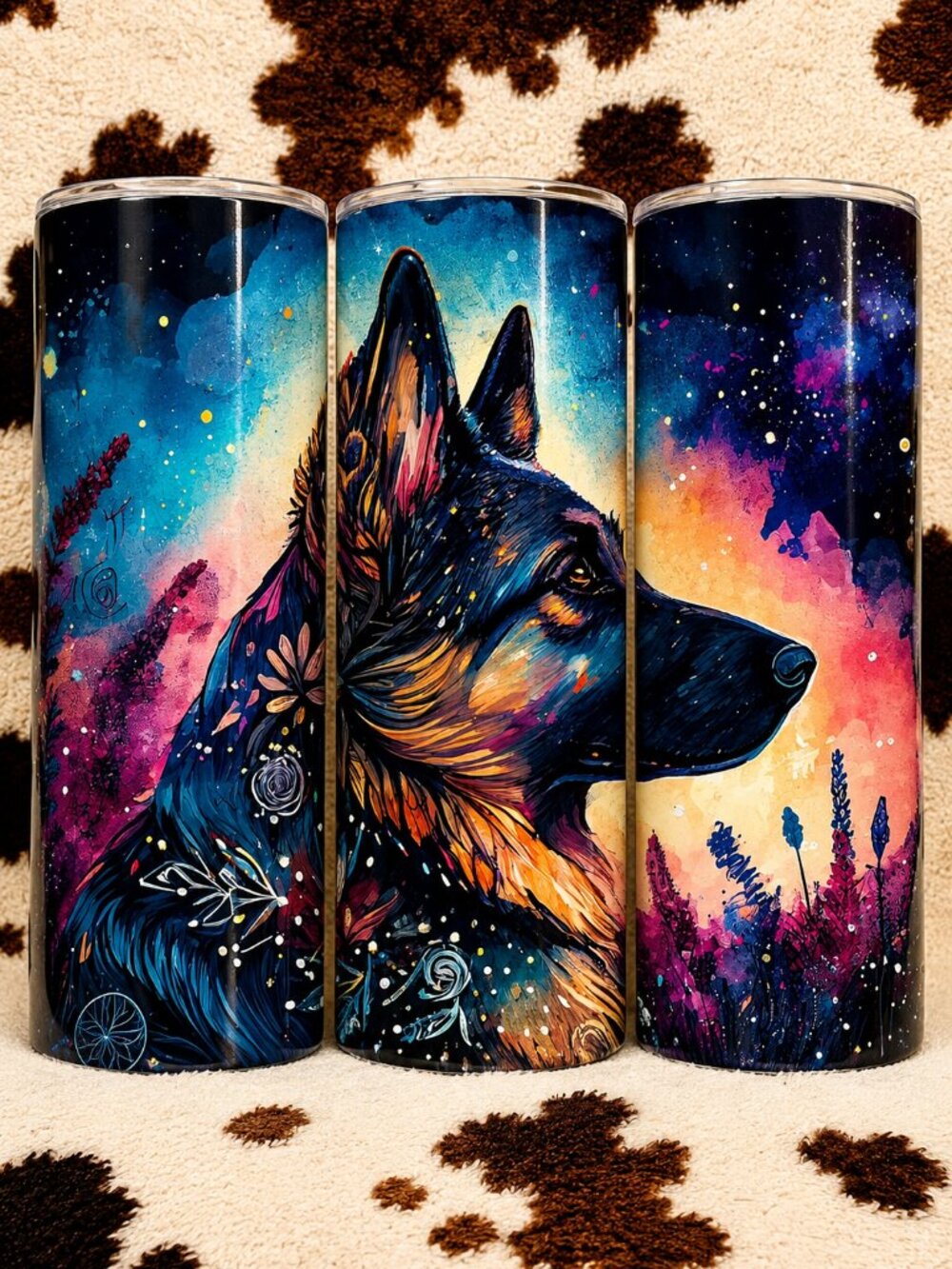 German Shepherd 20oz Skinny Tumbler Insulated Cup